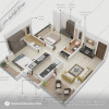 3D design of interior decoration ۱